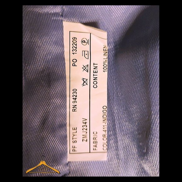 Paul Fredrick Linen Vest - XL, Indigo Blue & White Stripes, With Lapels - NWOT - Picture 6 of 6